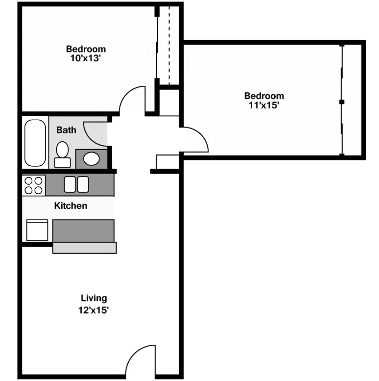Floor Plan B - Kendall Brook Apartments - San Bernardino