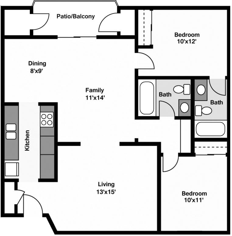 Floor Plan D - Kendall Brook Apartments - San Bernardino