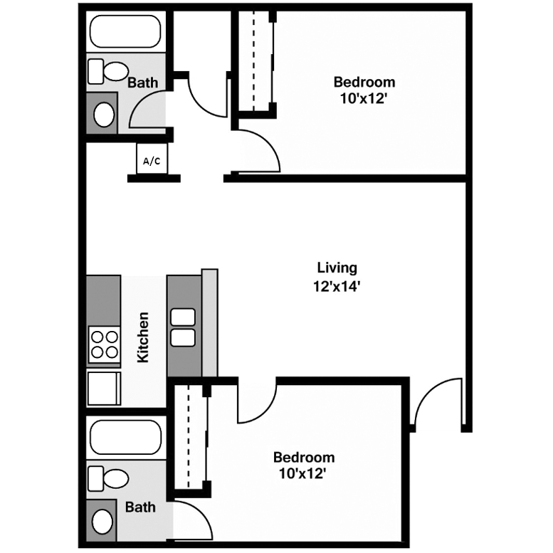 Floor Plan E - Kendall Brook Apartments - San Bernardino